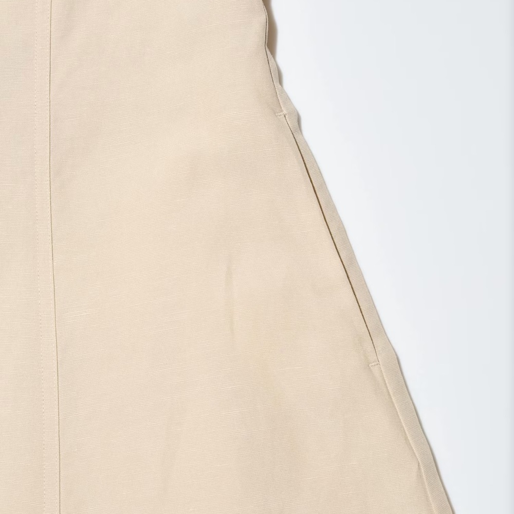Uniqlo XS Linen Blend Square Neck Short-Sleeve Dress - Picture 3 of 4